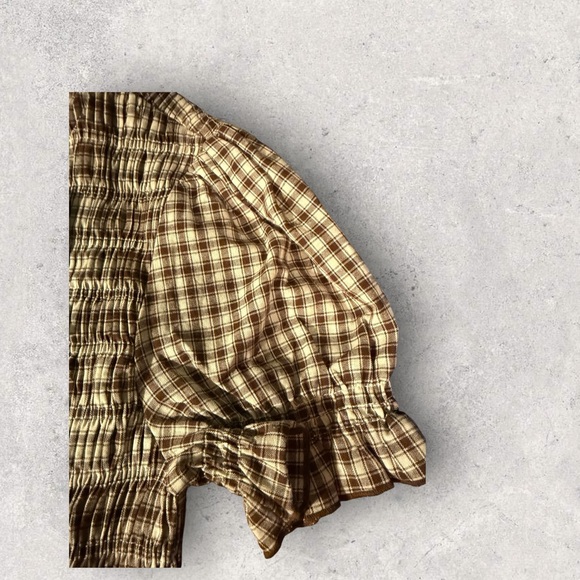 NWT RIHOAS Coffee Gingham Mini Dress - Picture 8 of 15